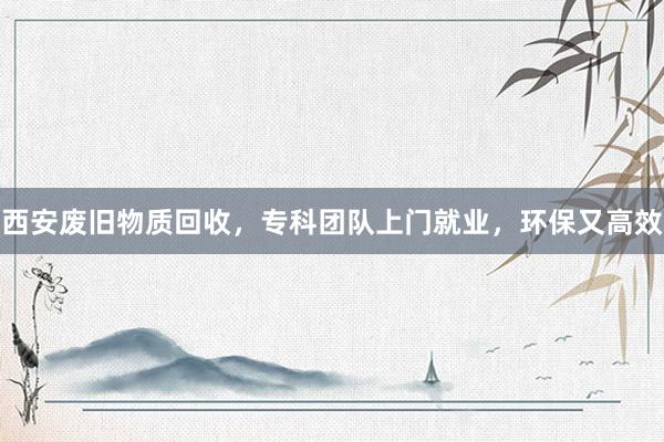 西安废旧物质回收，专科团队上门就业，环保又高效