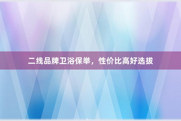二线品牌卫浴保举，性价比高好选拔